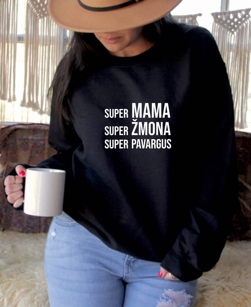 Moteriškas džemperis super mama