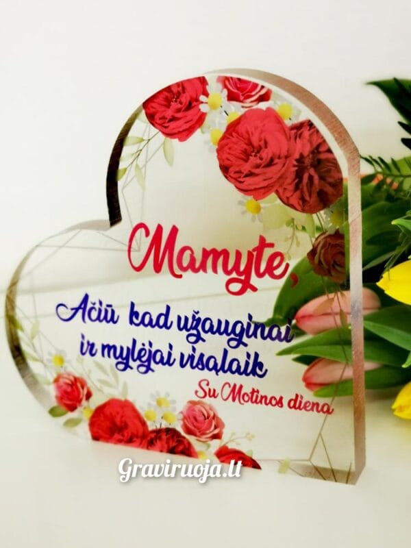 Stiklinė širdis mamytei