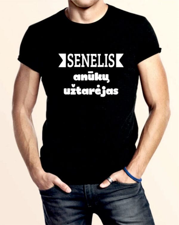 Marškinėliai „Senelis anūkų užtarėjas“