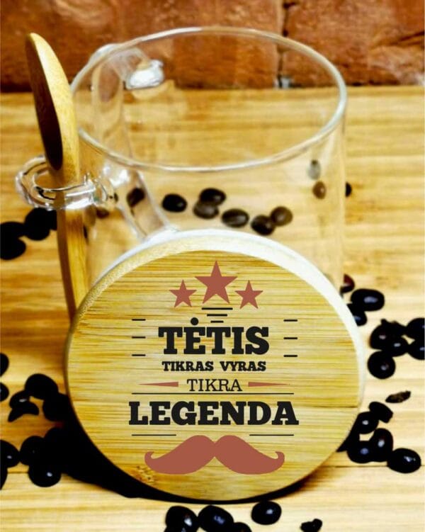 Stiklinis puodelis tėtis legenda