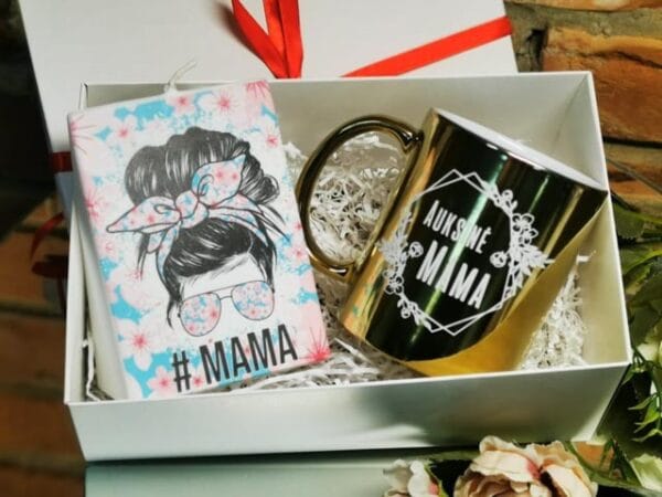 Rinkinukas žvakė ir puodelis "Auksinė mama"
