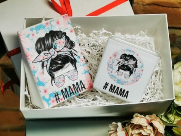 Rinkinukas žvakė ir vazelė "#Mama"